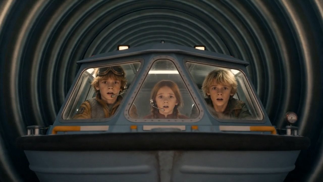 Three children in the lifeboat