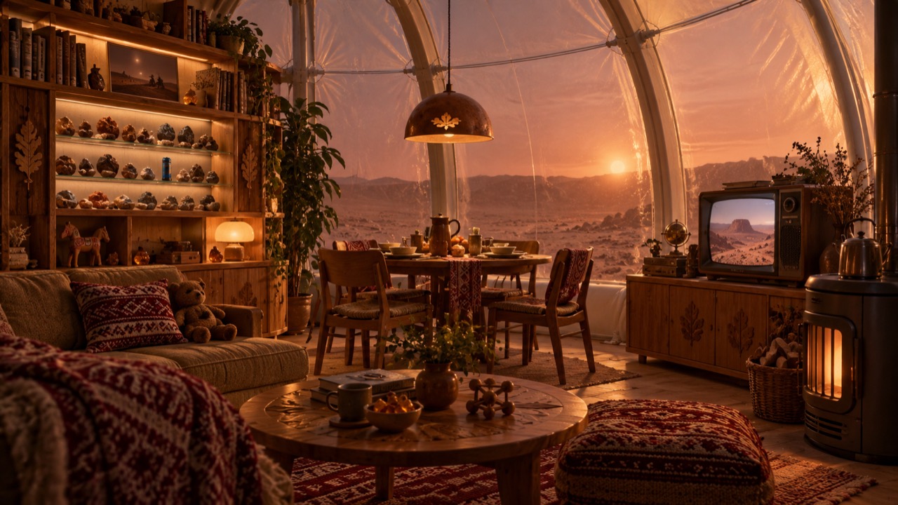 The Krūmiņš family's living room