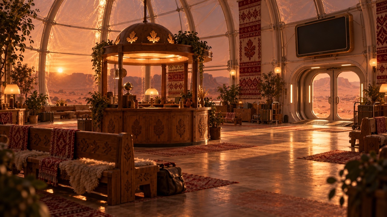 The waiting hall of the Jaunrīga rocket port